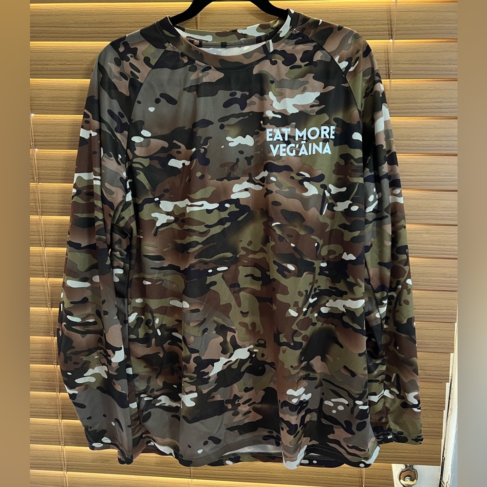 Eat More Vegaina Hulalei Designs Camo Drifit Longsleeve Shirt - Size L